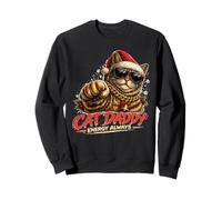 Cat Daddy Energy Always Festive Cat Lover Pet Dad Christmas Sweatshirt
