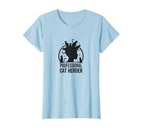 Cat Daddy Professional Cat Herder Funny Pet Lover Gift T-Shirt, Women, Baby Blue, XXL