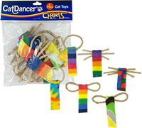 CAT DANCER Products Cat Chaser with Colorful Fleece, Interective Toy for Exercise (Pack of 6), 4 x 1.5 x 1 inches