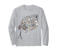 Cat Dandelion Funny Flower Colorful Pets for Women Men Kids Long Sleeve T-Shirt