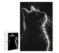 Cat Dark Facing Upwards Jigsaw Puzzle, 1000 PCS, Indoor Activity for The Home, A for Adult Puzzle Lovers, This Winter