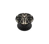 Cat Death Tarot Gothic Occult Card Art Bat Wing Women Girls PopSockets Adhesive PopGrip