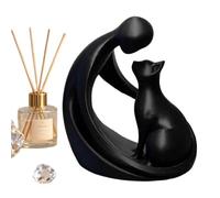 Cat Decor Figurine - 10x6.9x11cm Man Cat Statue, Cute Pet Memorial Ornament, 3D Printed Display Sculpture | Table Shelf Decoration for Living Room Bedroom Nursery Study Gift Youth Teens Keepsake