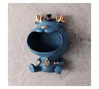 Cat Decoration Statue, Big Mouths Storage Box, Lucky Cat Sculpture Large, Key Bowl Key Storage, Sculpture Decoration for Hallway, Living Room, Wall Hanging,B blue