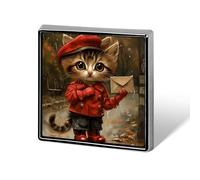 Cat Delivers Letter Brooch Pins Lapel Pins for Men Women Badge Button Cover Decorative Jewelry Charms for Hats Bags Backpacks Suits Shirts Scarves Clothing Accessories Banquet Wedding Gift