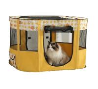 Cat Delivery Room Rectangular Folding Baby Cats Waiting Delivery Special Tent Cat Cage Pet Products Supplies Accessories(Yellow,70X55X45CM)