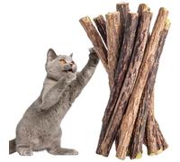Cat Dental Chew Sticks: 5x Premium Matatabi Sticks as Toothbrush Toy - Natural Silvervine Dental Chews for Teeth Cleaning -Toys for Indoor - PrettyKitty Cat Toy