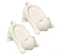 Cat Design Soap Holder Set 2pcs Plastic Dishes with Drainage for Modern Home Aesthetics