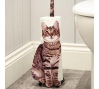 Cat Design Toilet Roll Tidy - Easy to Assemble Freestanding Metal Toilet Paper Holder, Novelty Loo Roll Bathroom Stand Organiser Home Decoration - Holds Up To 4 Rolls, Measures H45 x W16 x D15cm
