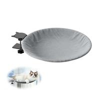 Cat Desk Bed, 360° Rotating Cat Perch for Office & Gaming Desks, Heavy Duty Clamp-On Cats Beds Supports 50lbs, Adjustable Height Space Saving Bed (Gray)