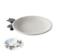 Cat Desk Bed, 360° Rotating Cat Perch for Office & Gaming Desks, Heavy Duty Clamp-On Cats Beds Supports 50lbs, Adjustable Height Space Saving Bed (White)
