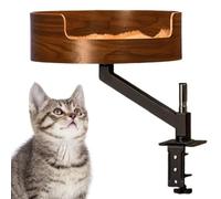 Cat Desk Bed, 360° Rotating Raised Desk Nest, Cat Bed, Height Adjustable and Space-Saving Raised Bed for Cats, Mounted Desk Bed for Pets for the Home Office