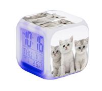 Cat Desk Clock - Cute Cat Desk Accessory | Silent Quartz Movement, Cat Shaped Decorative Desk Clock for Cat Lovers, Perfect for Cat Lovers