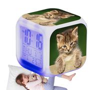 Cat Desk Clock - Cute Cat Desk Accessory | Silent Quartz Movement, Cat Shaped Decorative Desk Clock for Cat Lovers, Perfect for Cat Lovers
