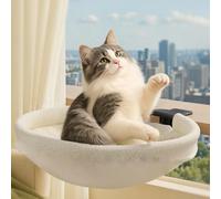 Cat Desk Hammock Bed, Ergonomic Cat Desktop Perch Clamp with Removable Cover and Steel Frame, Hanging Table Suspended Cat's Bed Nest Hold Up to 45lbs for Home Office Or Remote Work