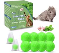 Cat Deterrent Outdoor, Preventing Cats and Dogs from Peeing, 10 Pack Natural Peppermint Oil Cat Deterrent Ball Outdoor Indoor Keep Cats Out of Yard Garden Lawn, Guard Against Scratch and Chew