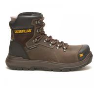 Caterpillar Men’s Diagnostic 2.0 Safety Boots - Waterproof Leather, Composite Toe, Recycled Lining, Shock Absorbing Midsole, Brown, 8 UK Size