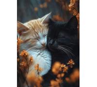 Cat Diamond Art Animal Diamond Painting Kits for Adults Beginner 5D DIY Full Square Drill Cross Stitch Kits for Adults Arts and Crafts for Bedroom Decor, Room Decor, Gifts 32x44inch -bby2507O72J4I