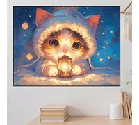 Cat Diamond Art Christmas Large Diamond Painting 30x20cm 2025 New Crystal Art DIY 5D Full Square Gem Adults Crafts, Rhinestone Embroidery Cross Stitch Mosaic Crafts Home Room Decoration Gifts zhad67