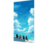 Cat Diamond Art Cloud Diamond Painting Kits, 5D Crystal Art Kits for Adults Kids DIY Full Square Drill Gem Dots Embroidery Paintings Crafts Picture Beginners, Home Wall Decor Gifts 50x100cm x7-19bd