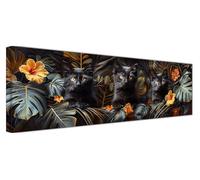 Cat Diamond Art, Diamond Painting Leaf, 5D Round Full Drill Crystal Art Kits for Beginner, DIY Rhinestone Embroidery Mosaic Kits for Adults for Home Decor Gifts for Women, Large Canvas 90x30cm F1-249