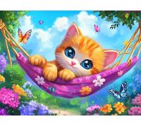 Cat Diamond Art Diamond Painting Spring Canvas for Painting Cross Stitch Kits Full Drill Crystal Art, Crafts for Adults Embroidery Kits, Room Decor, Birthday Gifts for Women, 90x120cm u-257