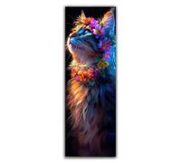 Cat Diamond Art, Diamond Painting Wreath, 5D Round Full Drill Crystal Art Kits for Beginner, DIY Rhinestone Embroidery Mosaic Kits for Adults for Home Wall Room Decor, Large Canvas 270x90cm F1-923