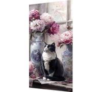 Cat Diamond Art Kits Adults, 5D Diamond Painting Animal Crystal Art Kits for Adults, DIY Round Gem Dots Rhinestone Embroidery Paintings Crafts Kids, Home Wall Decor, Gifts for Women 100x200cm bd5-m21