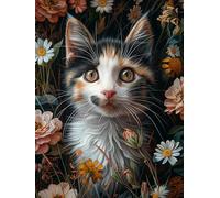 Cat Diamond Art Kits Adults, 5D Diamond Painting Flower, DIY Full Drill Cross Stitch Embroidery Crystal Art Kits, Crafts for Adults, Paintings for Home Wall Decor, Gifts for Women 20x26in 2-3971