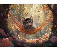 Cat Diamond Art Kits Adults, Diamond Painting Flower Dimond Art 5D DIY Full Round Drill Crystal Embroidery Cross Stitch Crafts Crafts for Adults, Home Room Decor, Gifts for Women 24"x18" -zjn250118J