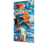 Cat Diamond Art Kits Adults, Diamond Painting Japanese Women Crystal Art Kits for Adults Beginners DIY 5D Square Rhinestone Gem Dots Embroidery Paintings Pictures Crafts Home Wall Decor 40x80cm f16-z8