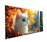 Cat Diamond Art Kits Adults, Flower Diamond Painting Kit, Square Full Drill Paint by Numbers for Adults 24 x 48 Inch, Crystal Art Rhinestones Embroidery Cross Stitch Artwork, Room Decor Model-15749