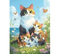 Cat Diamond Art Kits Adults Small Diamond Painting 16x24 inch, Full Drill Crystal Art Kits for Kids Rhinestone Embroidery Cross Stitch Canvas Painting Butterfly Mosaic Craft Pictures for Decor z51-t