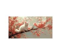 Cat Diamond Art Kits Adults with Diamond Art Accessories, 5D DIY Color Crystal Gem Crafts Kits for Kids, Flower Rhinestones Paint by Numbers on Canvas 32 x 16In, Wall Artwork for Room Decor 2509-6437