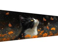 Cat Diamond Art Kits for Adults, 5D DIY Full Drill Diamond Painting Butterfly Kits for Beginners, Premium Gem Crafts Embroidery Pictures for Home Decoration, Mothers Day Gifts for Mum, 70x140cm Y1-648