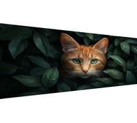 Cat Diamond Art Kits for Adults, 5D DIY Full Drill Diamond Painting Leaf Kits for Beginners, Premium Gem Crafts Embroidery Pictures for Wall Home Decoration, Mothers Day Gifts for Mum, 40x90cm Y1-752