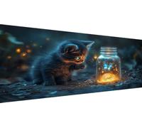 Cat Diamond Art Kits for Adults, 5D DIY Full Drill Diamond Painting Night Kits for Beginners, Premium Gem Crafts Embroidery Pictures for Home Decoration, Mothers Day Gifts for Mum, 40x90cm Y1-790