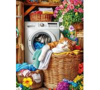 Cat Diamond Art Kits for Adults, Diamond Painting Room 5D DIY Full Square Drill Crystal Art Kits for Adults Beginners, Rhinestones Embroidery Arts and Crafts for Home Wall Decor Gifts 20x30cm,Model550