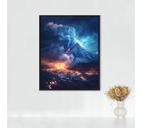 Cat Diamond Painting, 5d Diamond Painting Kits for Adults Volcano, Full Drill Crystal Art Kits for Adults Beginners Cross Stitch Embroidery Crafts Pictures for Home Decor, Gifts 24x32in PJY9 4-W