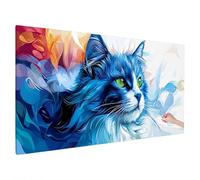 Cat Diamond Painting Kit for Adults, Large Diamond Art for Adults Abstract Pattern with Square Full Drill, DIY Crystal Art and Crafts for Beginners, Autumn Home Decor, Gifts for Women 70x30cm M-91