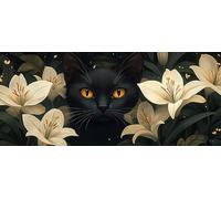 Cat Diamond Painting Kits for Adults, Pattern Flower Diamond Art 5D DIY Full Round Drill Gem Crystal Art Kits Crafts for Adults for Home Room Decor, Bedroom Decor, Gifts 100 * 300cm -yym2603SD