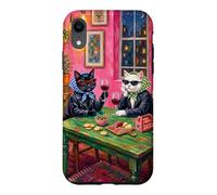 Cat Dinner Party Whimsical Vintage Animal Aesthetic Case for iPhone XR