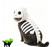 Cat Dinosaur Costume, Dinosaur Skeleton Glow in Dark Cat Costume, Dog Dinosaur Costume, Pet Dinosaur Skeleton Costum, Spinosaurus Plush Halloween Pet Hood Outfit Skull Cosplay Props