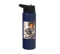 Cat, Dinosaur, Volcanic Eruption, Vintage Anime, Volcano Stainless Steel Insulated Water Bottle