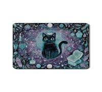 Cat Dish Drying Mats For Kitchen Counter, Cat Absorbent Rubber Dish Drainer Rack Mat, Cosmic Drying Pad For Kitchen Counter Coffee Bar Protector 12x20 Inch