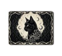 Cat Dish Drying Mats for Kitchen Counter, Vintage Gothic Absorbent Rubber Dish Drainer Rack Mat, Autumn Moon Pu Leather Drying Pad for Coffee Bar Protector 18x24 Inch