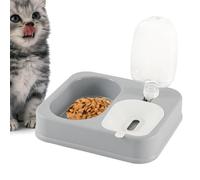Cat Dishes for Food and Water | Pet Food Dispenser with Automatic Water Bowl | Double Dishes Bunny Food Water Dispenser Set, Automatic Waterer Bottle Feeder for Small Medium Pets