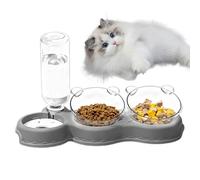 Cat Dispenser | Automatic 15 Degree Inclined Dispenser | Double Raised Bowls for Domestic Cats - Suitable for Small Medium Large Puppies Pets for Indoor Home Balcony