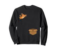Cat Diving Into Cardboard Box Sweatshirt