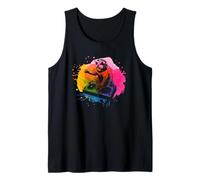 Cat DJ Music Turntable Kitty Disc Jockey Party Pet Art Tank Top